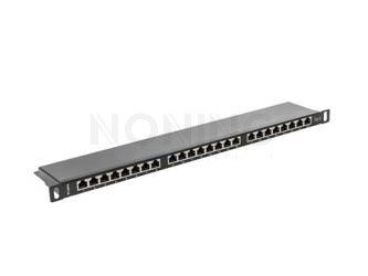 PATCH PANEL 24 PORT 0.5U CAT.6 SHIELDED BLACK LANBERG