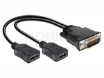 Adapter Dms-59(M)->2x Hdmi(F) Na Kablu 25cm Czarny Delock