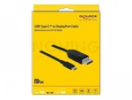 USB-C(M)->DISPLAYPORT(M) CABLE 8K 60HZ 0.5M (DP ALT MODE) BLACK DELOCK
