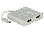 Splitter Video Delock Usb Type-C->2x Hdmi 4k Srebrny