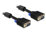 VGA M/M CABLE 1M BLACK SHIELD FERRITE DELOCK
