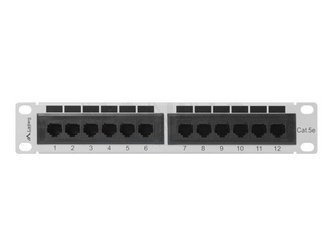 PATCH PANEL 12PORT 1U 10" CAT.5E GREY LANBERG