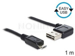 Kabel Usb Micro(M)->Usb-A(M) 2.0 1m Kątowy Lewo/Prawo Easy-Usb Czarny Delock