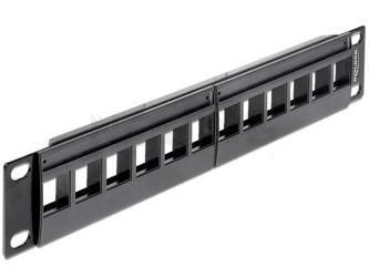 KEYSTONE PATCH PANEL 12 PORT 10" BLACK DELOCK