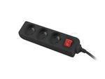 POWER STRIP LANBERG 1.5M BLACK 3 SOCKETS FRENCH WITH CIRCUIT BREAKER QUALITY-GRADE COPPER CABLE