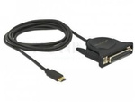 Adapter Usb C(M)->Lpt 25pin Db25(F) Na Kablu 180cm Czarny Bidirectional Delock