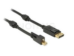DISPLAYPORT MINI(M) V1.2 WITH SCREW-> DISPLAYPORT(M) CABLE 2M 4K BLACK  DELOCK