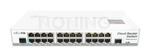 CRS125-24G-1S-IN 24x Gigabit Ethernet layer 3 Smart Switch, 1x SFP cage, LCD, 600MHz CPU, 128MB RAM, Metal desktop case, RouterOS L5