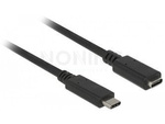 EXTENSION CABLE USB-C M/F 3.1 1.5M BLACK DELOCK