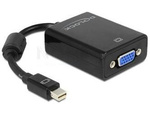 Adapter Displayport Mini(M) 1.2->Vga(F) Na Kablu 12cm Czarny Delock