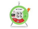 Przedłużacz Bębnowy 30m 4x2p+Z, 16a, 3680w, Przewód 3x1.5mm H05vv-F Armac