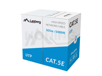 LAN CABLE UTP CAT.5E 305M SOLID CCA BLUE LANBERG