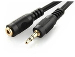 EXTENSION CABLE MINIJACK 3.5MM M/F 3 PIN 5M BLACK GEMBIRD