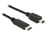 USB-C(M)->USB MINI-B(M) 2.0 CABLE 1M BLACK DELOCK