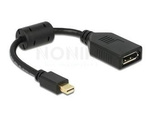 Adapter Displayport Mini(M) 1.2 ->Displayport(F) Na Kablu 15cm Czarny Delock