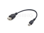 USB MICRO-B(M)->USB-A(F) 2.0 CABLE 0.15M OTG BLACK GEMBIRD