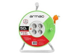 Przedłużacz Bębnowy 50m 4x2p+Z, 16a, 3680w, Przewód 3x1.5mm H05vv-F Armac
