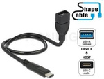 USB-C (M)->USB-A(F) 2.0 CABLE 0.5M BLACK SHAPEABLE DELOCK