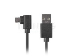 Kabel Usb Micro(M)->Usb-A(M) 2.0 1.8m Kątowy Lewo/Prawo Micro Easy-Usb Czarny Lanberg