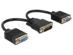 Adapter Dms-59(M)->2x Vga(F) Na Kablu 20cm Czarny Delock