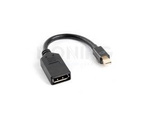 ADAPTER DISPLAYPORT MINI(M)->DISPLAYPORT(F) 10CM CABLE BLACK LANBERG