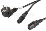 CEE 7/7->2X IEC 320 C13 POWER CORD 2M VDE BLACK LANBERG