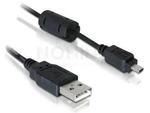 USB MINI-B(M) 8 PIN->USB-A(M) 2.0 CABLE 1.8M BLACK FERRITE (NIKON) DELOCK