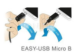 USB MICRO-B(M)->USB-A(M) 2.0 CABLE 1M DUAL EASY-USB WHITE DELOCK