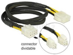 DELOCK EXTENSION CABLE POWER 8 PIN EPS MALE (2 X 4 PIN) > 8 PIN FEMALE