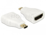 Adapter Hdmi Micro(M)->Hdmi(F) Biały Delock