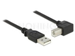 DELOCK CABLE USB 2.0 TYPE-A MALE > USB 2.0 TYPE-B MALE ANGLED 50 CM BLACK