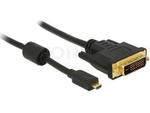 HDMI MICRO(M)->DVI-D(M)(24+1) CABLE 2M BLACK DUAL LINK DELOCK