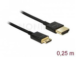 HDMI-A (M) -> HDMI-C (M) 0.25M 4K 60HZ 3D BLACK SLIM PREMIUM DELOCK