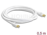 Kabel Displayport Mini M/M 20 Pin V1.2 0.5m 4k Biały Delock