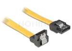 Kabel Sata Data Ii (3gb/S) F/F 10cm Z Zatrzaskami Metalowymi Kątowy Dół/Prosto Żółty Delock