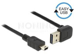 Kabel Usb Mini(M)->Usb-A(M) 2.0 0.5m Kątowy Góra/Dół Easy-Usb Czarny Delock