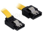 SATA DATA III (6GB/S) F/F CABLE UPWARDS ANGLED 30CM YELLOW METAL DELOCK