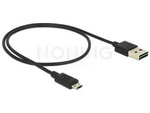 Kabel Usb Micro(M)->Usb-A(M) 2.0 0.5m Dual Easy-Usb Czarny Delock