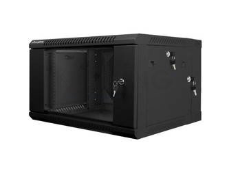 RACK CABINET 19” DOUBLE-SECTION WALL-MOUNT 6U/600X600 FOR SELF-ASSEMBLY (FLAT PACK) BLACK LANBERG