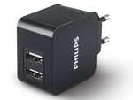 Ładowarka Sieciowa Philips 2x Usb 3.1a 100-240v Czarna