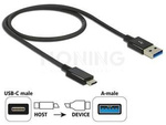 Kabel Usb-C(M)->Usb-A(M) 3.1 Gen 2 0.5m Czarny Premium Delock