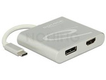 Splitter Video Delock Usb Type-C->1x Hdmi+1x Displayport Biały