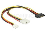 MOLEX(F)+FLOPPY(F)->SATA(M) CABLE 30CM DELOCK