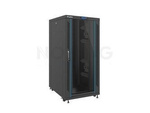 Szafa Instalacyjna Rack Stojąca 19" 27u 800x1000 Czarna Drzwi Szklane Lcd Lanberg (Flat Pack)