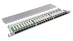 Patch Panel CobiCabling 19" kat. 6A STP 24xRJ45 0,5U szary, z tylną półką