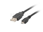 USB MICRO-B(M)->USB-A(M) 2.0 CABLE BLACK 1M LANBERG CA-USBM-10CC-0010-BK