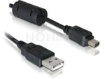 Kabel Usb Mini(M) 12 Pin->Usb-A(M) 2.0 1m Czarny Ferryt (Olympus) Delock